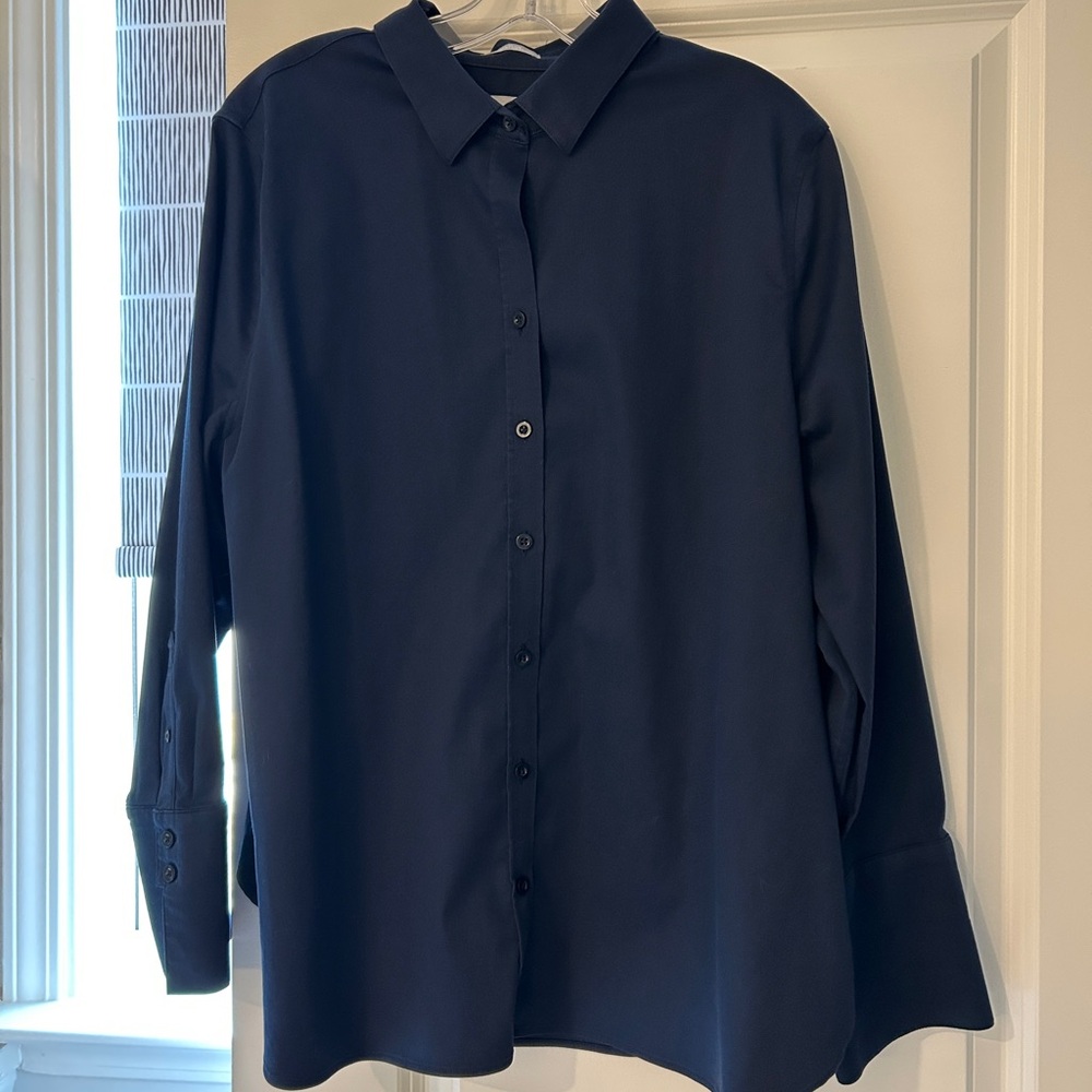 Chico's Women's Navy Button Down Shirt